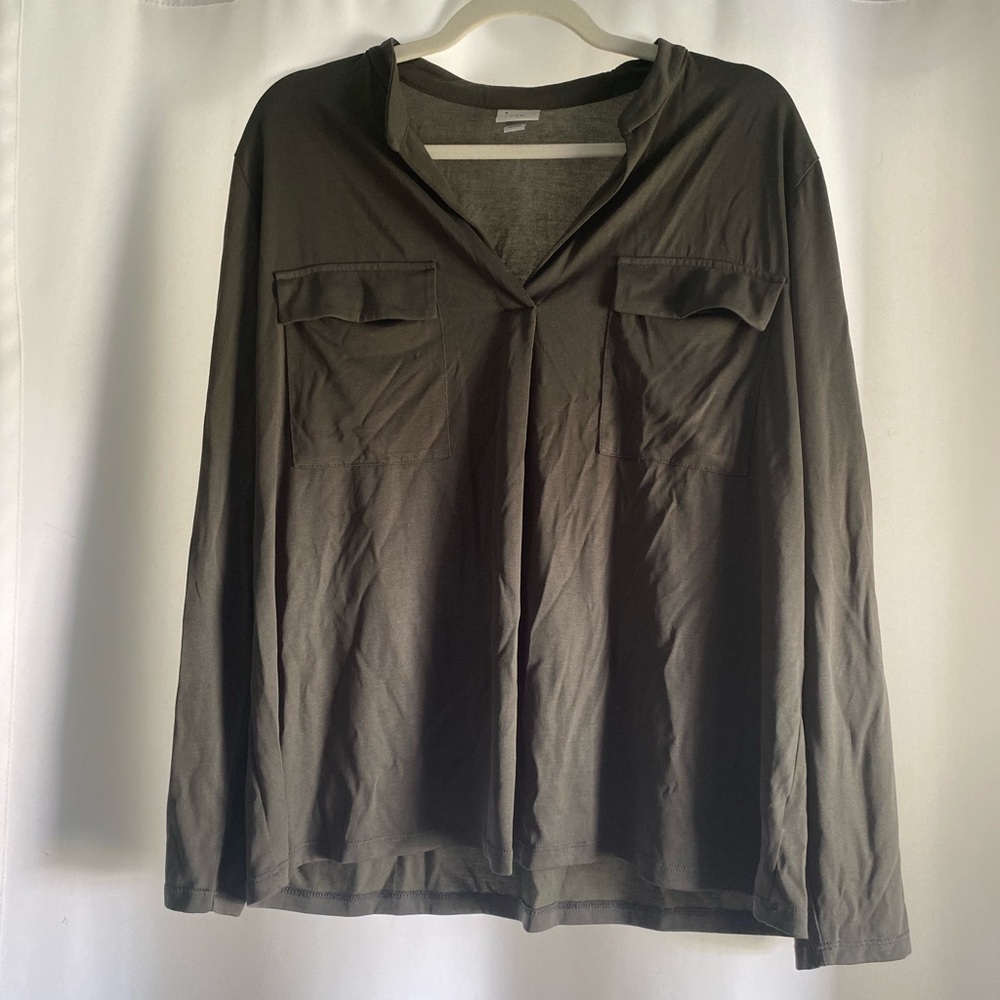 Grey button down blouse